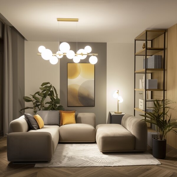 Lustră LED pe cablu Brilagi MILLA 10xG9/3W/230V auriu/alb