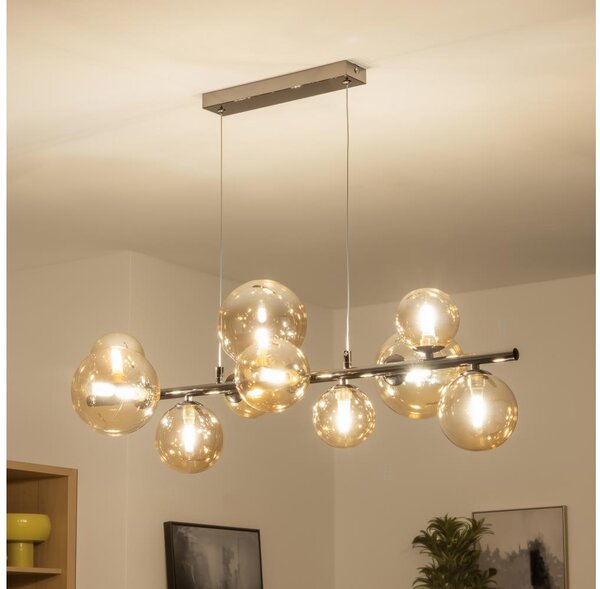 Brilagi - Lustră suspendată pe cablu LED MILLA 10xG9/3W/230V, crom negru/auriu