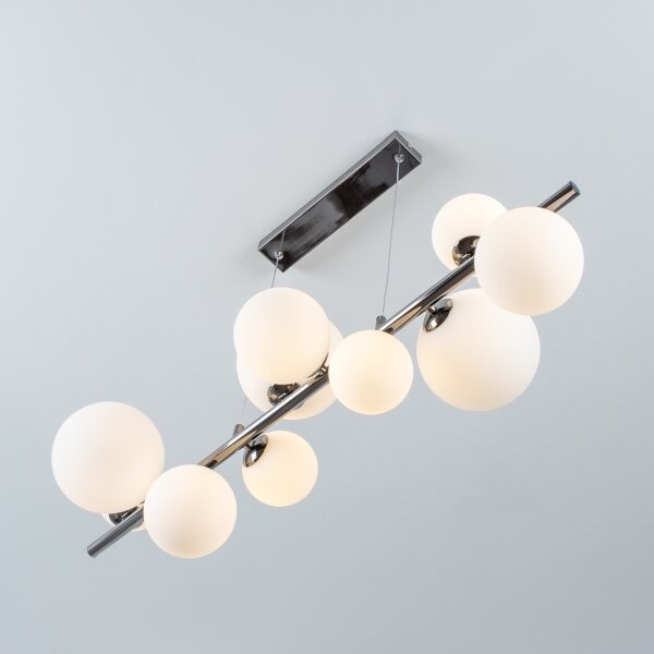 Brilagi - Lustră LED suspendată pe cablu MILLA 10xG9/3W/230V negru-crom/alb