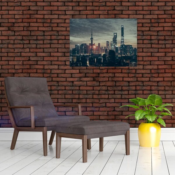 Tablou cu orașul în amurg (70x50 cm)