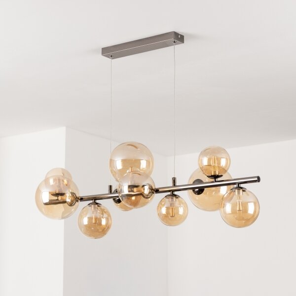 Brilagi - Lustră suspendată pe cablu LED MILLA 10xG9/3W/230V, crom negru/auriu