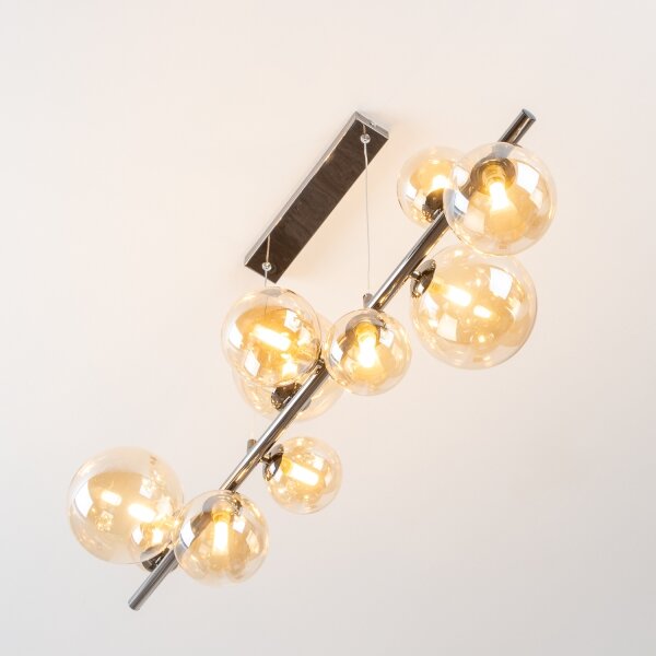 Brilagi - Lustră suspendată pe cablu LED MILLA 10xG9/3W/230V, crom negru/auriu