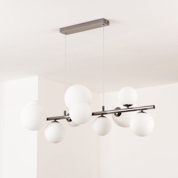 Brilagi - Lustră LED suspendată pe cablu MILLA 10xG9/3W/230V negru-crom/alb