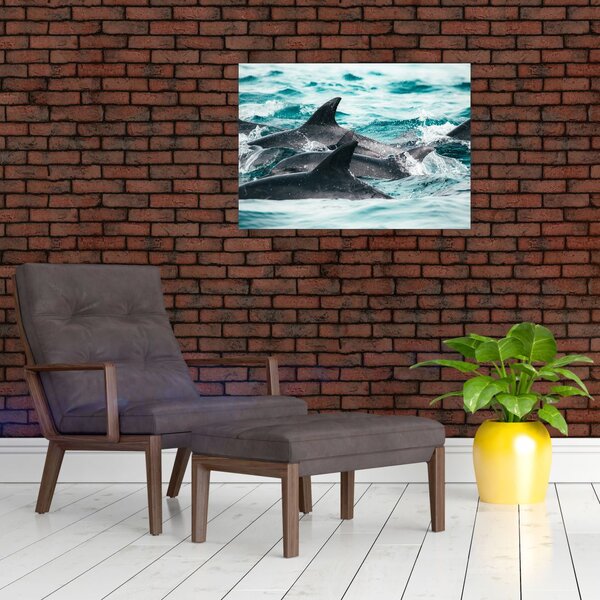 Tablou - Delfini în ocean (70x50 cm)