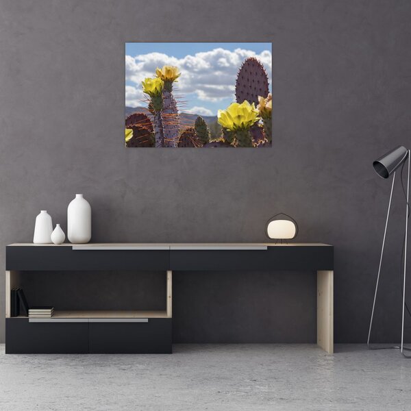 Tablou cu floarea de cactus Opunție (70x50 cm)
