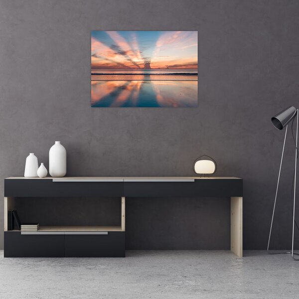 Tablou cu razele solare deasupra plajei Dayton (70x50 cm)