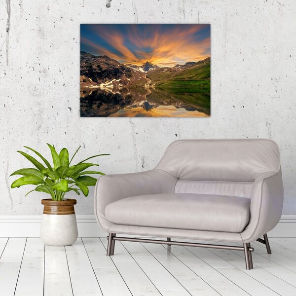 Tablou - Oglindirea în lacul montan (70x50 cm)