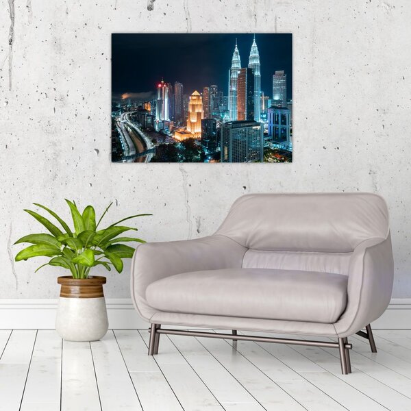 Tablou - Noaptea în Kuala Lumpur (70x50 cm)