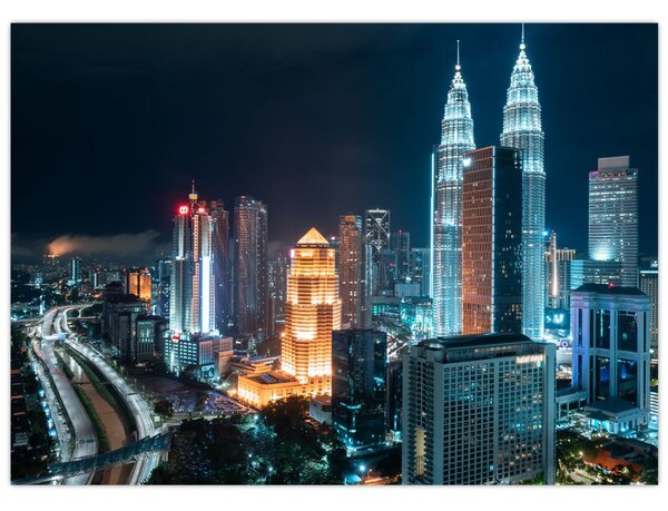 Tablou - Noaptea în Kuala Lumpur (70x50 cm)