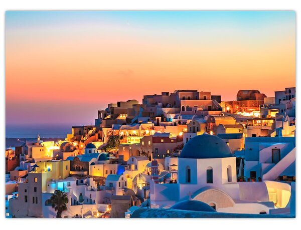 Tablou - Santorini în amurg (70x50 cm)