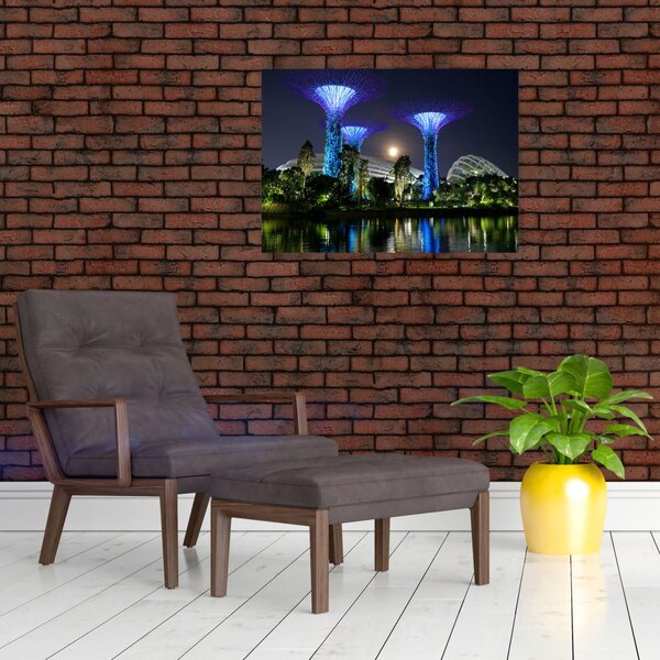 Tablou cu lună plină în grădinile din Singapur (70x50 cm)