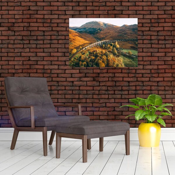 Tablou cu pod în valea din Scoția (70x50 cm)
