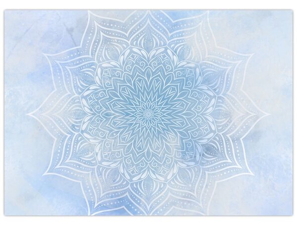 Tablou pe sticlă - mandala de iană (70x50 cm)