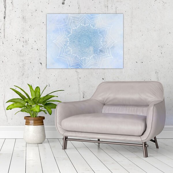 Tablou pe sticlă - mandala de iană (70x50 cm)