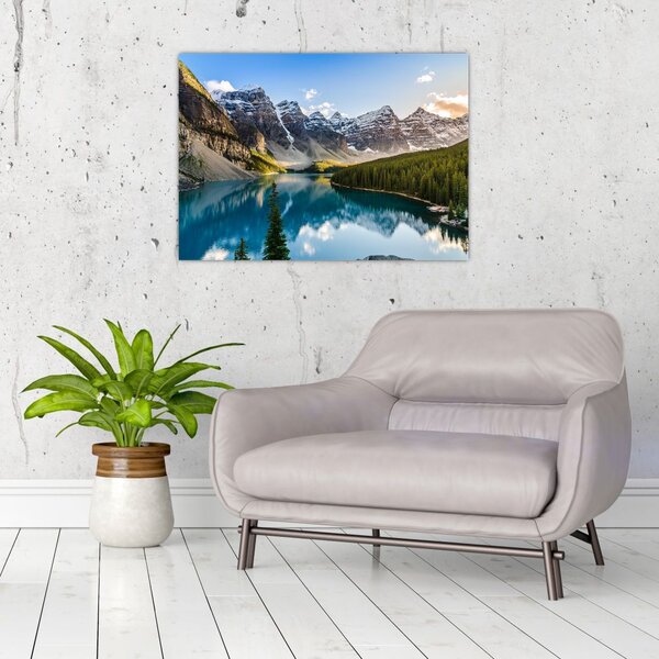 Tablou pe sticlă - Kanada. Parcul național Banff, Moraine Lake (70x50 cm)