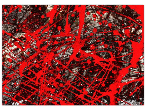 Tablou pe sticlă - Abstracție expresivă (70x50 cm)