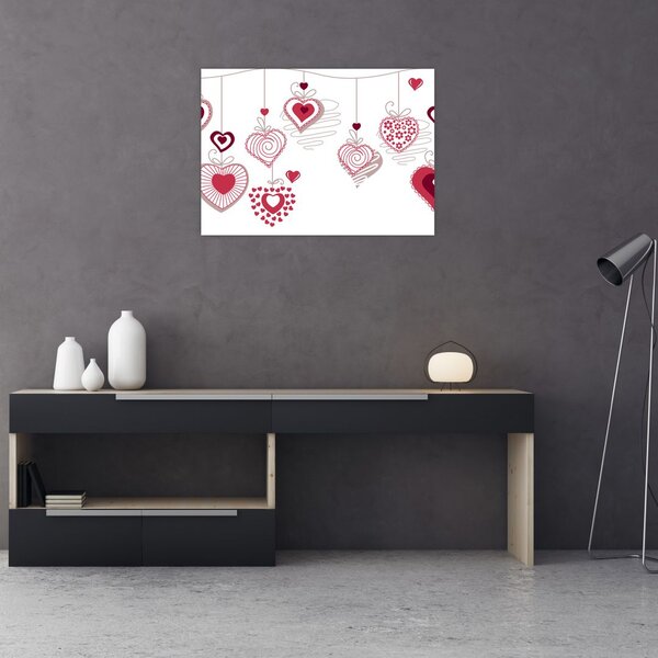 Tablou cu inimiore pictate (70x50 cm)