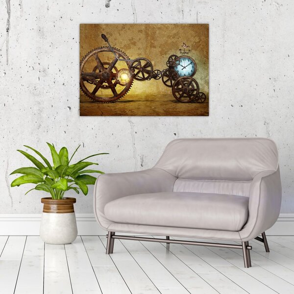 Tablou cu aparatele istorice ale ceasurilor (70x50 cm)