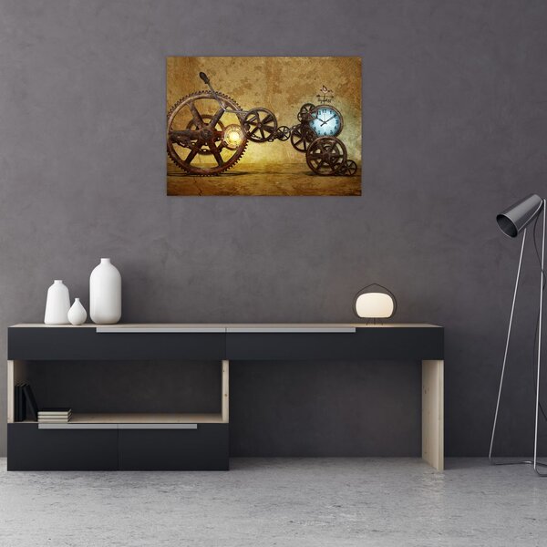 Tablou cu aparatele istorice ale ceasurilor (70x50 cm)