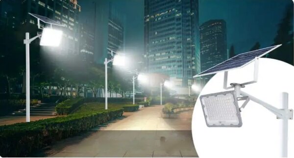 Proiector solar LED reglabil, 50 W, 3,2 V, 5000 K, 6000 mAh, IP65, negru + telecomandă