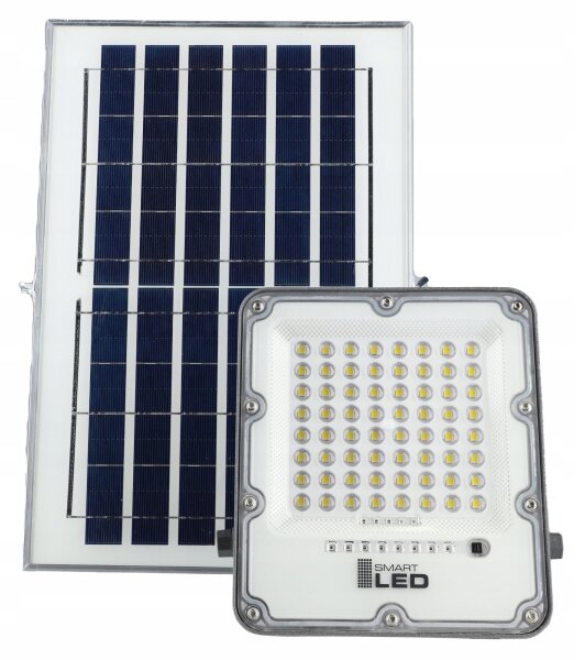 Proiector solar LED reglabil, 50 W, 3,2 V, 5000 K, 6000 mAh, IP65, negru + telecomandă