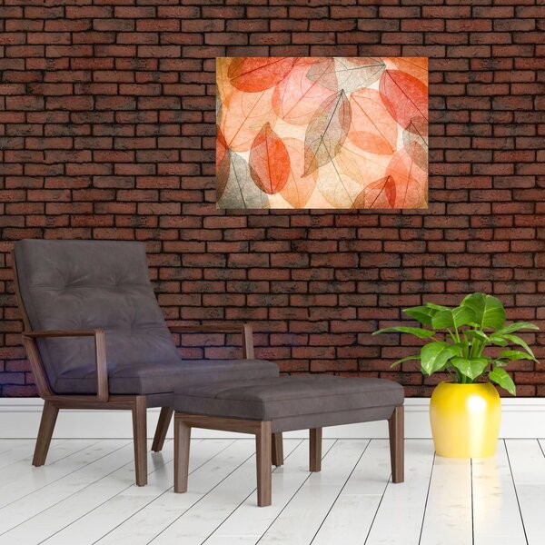 Tablou cu frunzele de toamnă pictate (70x50 cm)