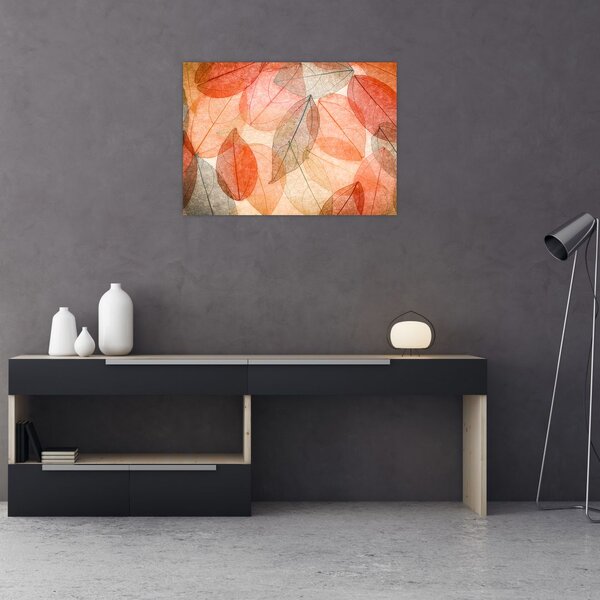 Tablou cu frunzele de toamnă pictate (70x50 cm)