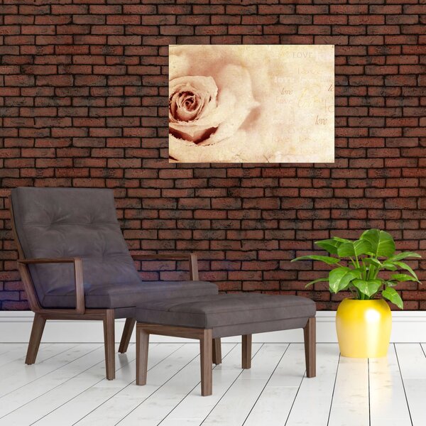 Tablou - floare de trandafir pentru îndrăgostiți (70x50 cm)