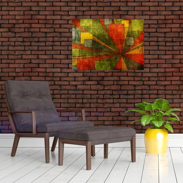 Tablou cu abstracție geometrică (70x50 cm)
