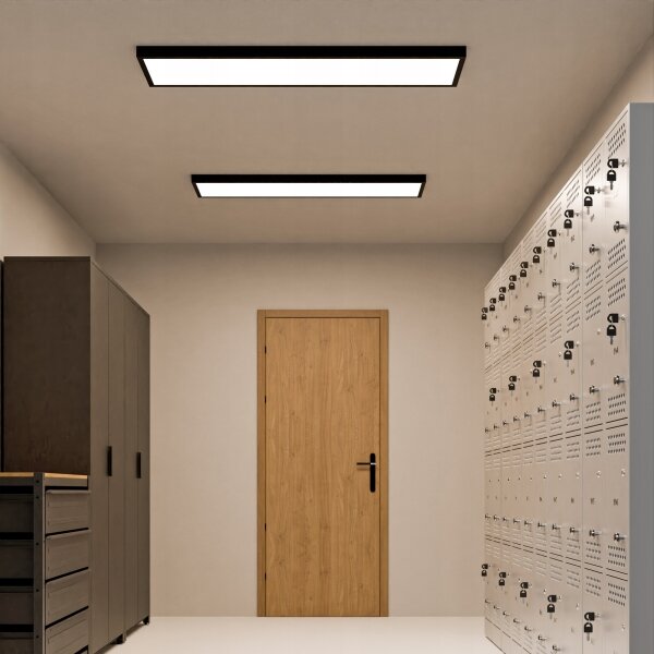 Panou LED aplicat 60W/230V 30x120 cm negru