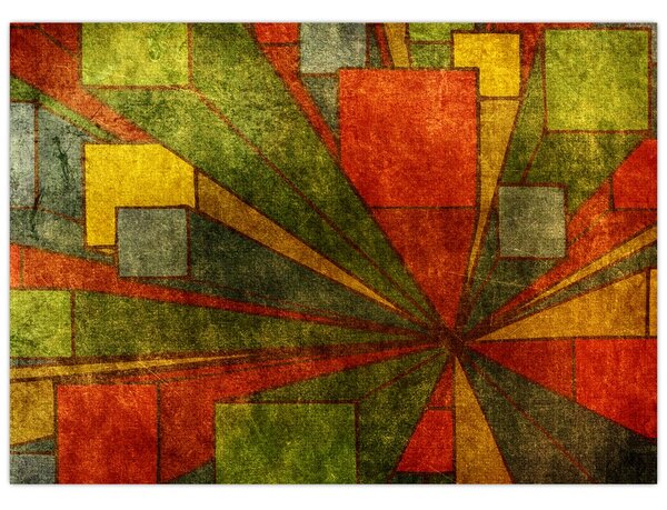 Tablou cu abstracție geometrică (70x50 cm)