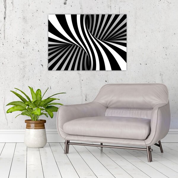 Tablou abstract cu dungi de zebră (70x50 cm)