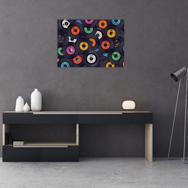 Tablou - plăci de gramofon (70x50 cm)