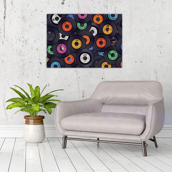 Tablou - plăci de gramofon (70x50 cm)