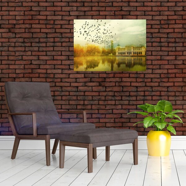 Tablou peisajului pictat cu sediul (70x50 cm)