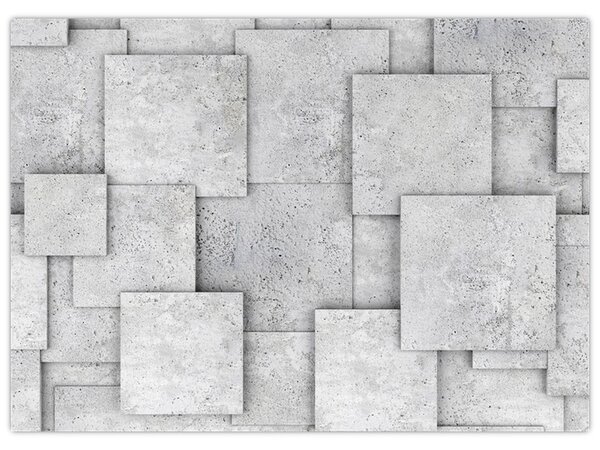 Tablou - Abstracție cu faianță de beton (70x50 cm)