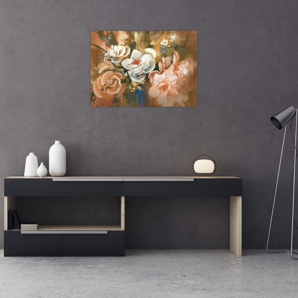 Tablou -Buchet de flori pictat (70x50 cm)