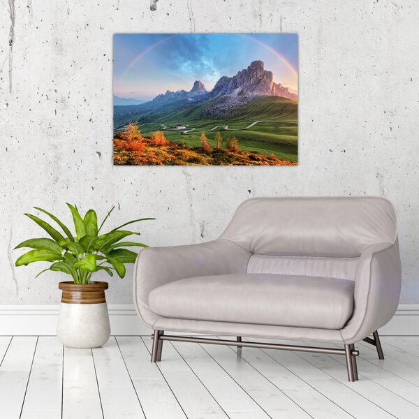 Tablou cu curcupeu deasupra stâncilor (70x50 cm)