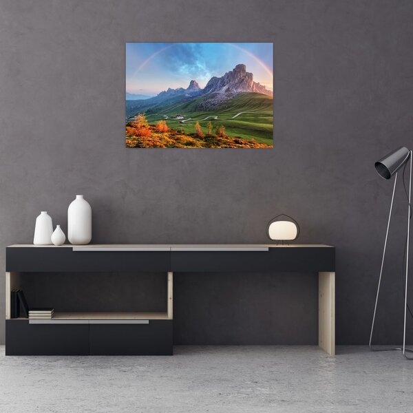 Tablou cu curcupeu deasupra stâncilor (70x50 cm)