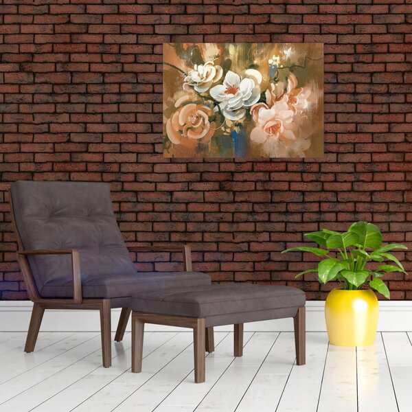 Tablou -Buchet de flori pictat (70x50 cm)