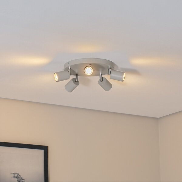 Luminex Spot de tavan Fun, gri, Ø 30 cm, reglabil, GU10, reglabil, Gri, Camera de zi / sufragerie, Metal, Modern