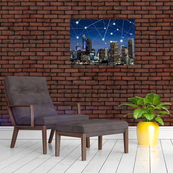 Tablou - Municipiul nocturn (70x50 cm)