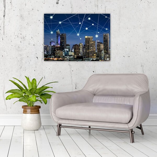 Tablou - Municipiul nocturn (70x50 cm)