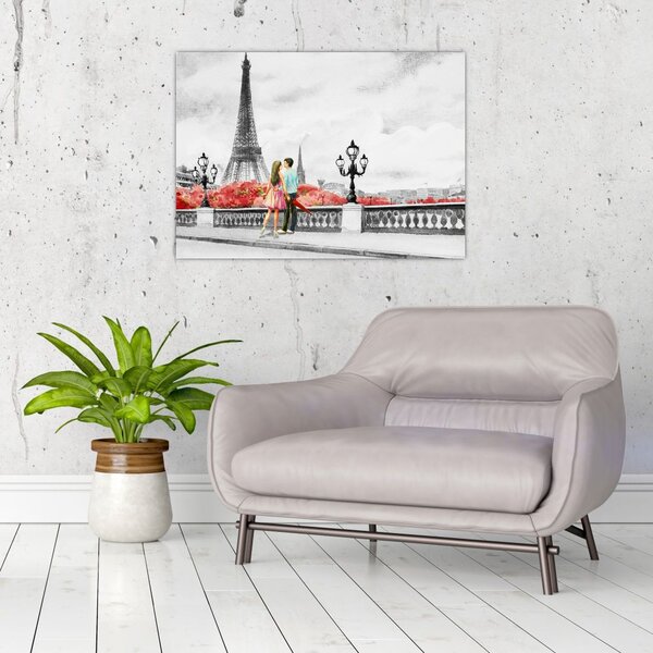 Tablou îndrăgostiții în Paris (70x50 cm)