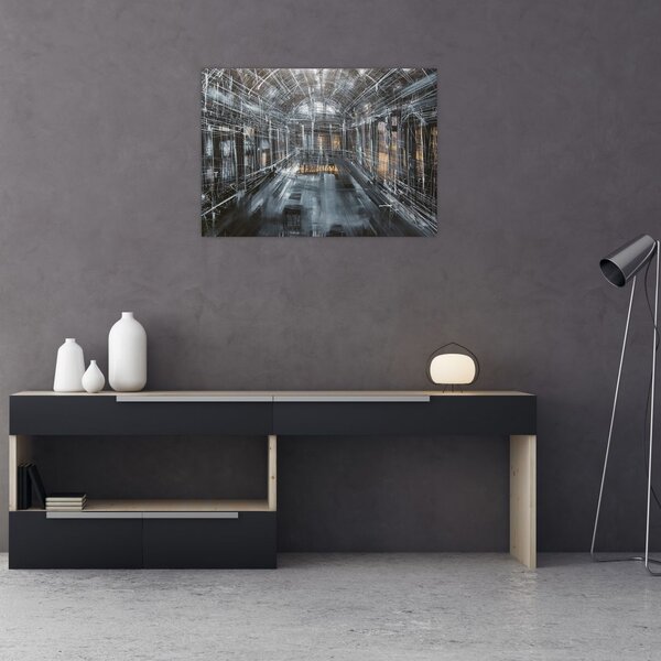 Tablou cu u interiorul clădirii vechi (70x50 cm)