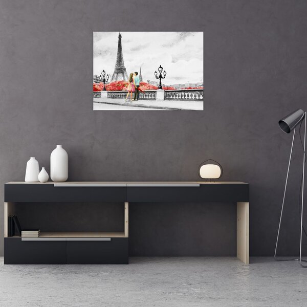Tablou îndrăgostiții în Paris (70x50 cm)
