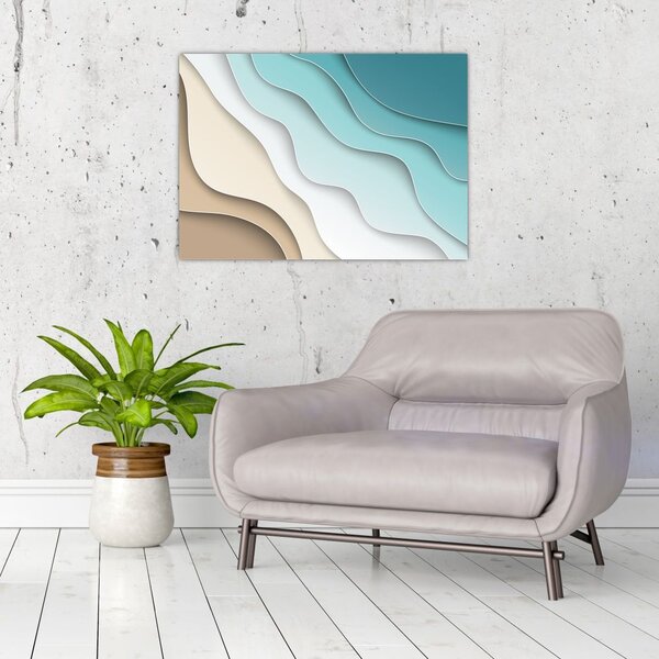 Tablou abstract cu plaja mării (70x50 cm)