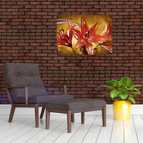 Tablou cu flori de crini (70x50 cm)