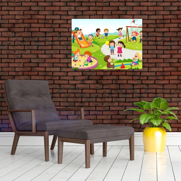 Tablou cu bucuriile copiilor în nisip (70x50 cm)