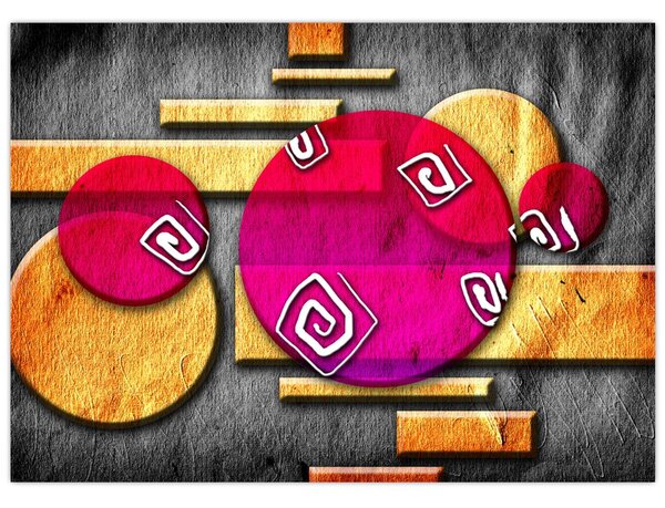 Tablou abstract cu simboluri istorice (70x50 cm)